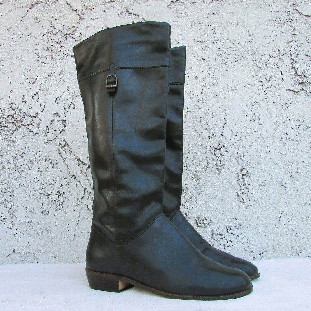 Etienne Aigner black leather riding boots 7M